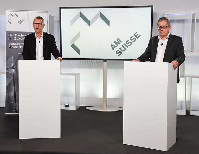 Peter Meier, président Central de l'AM Suisse (g.) et Christoph Andenmatten, Directeur de l’AM Suisse.